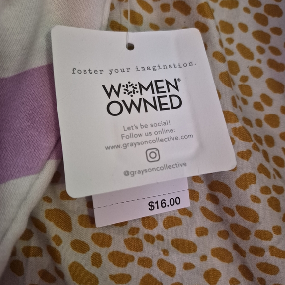 Smiley Stripe Kids Matching Set in Lavender and White - Picture 3 of 3